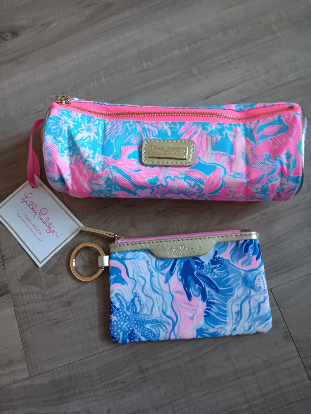 Lilly Pulitzer Pencil Pouch/ ID Case Wallet Set